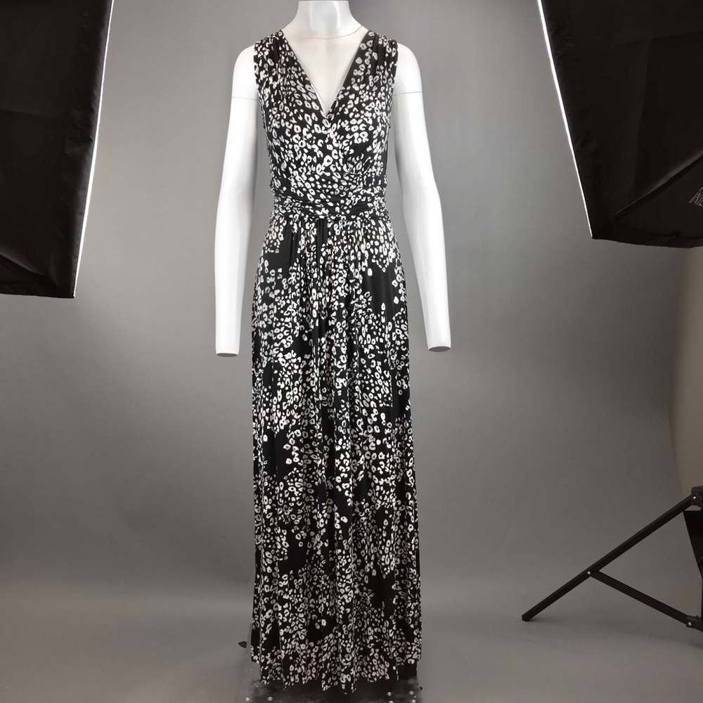 Black Leopard Print Maxi Dress
